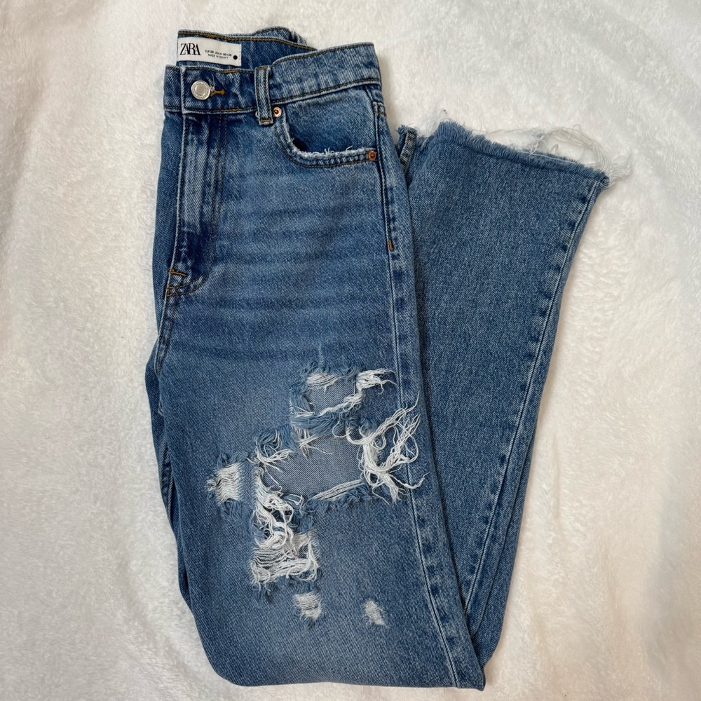 Zara High Rise Wide Leg Jean
